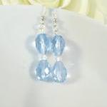 Blue Earrings With Swarovski Crystals, Dangle,..