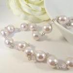 Romantic Pink Pearl Necklace And Matching Pink..