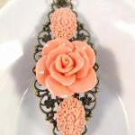 Vintage Style Peach Flower Necklace