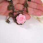Romantic Pink Flower Bracelet