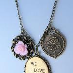 We Love Mama Necklace, Hand Stamped, Romantic..