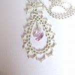 Romantic Offwhite Necklace, Swarovski Crystal..