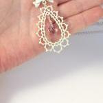 Romantic Offwhite Necklace, Swarovski Crystal..
