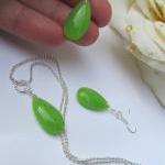 Jewelry Set. Apple Green Jade Necklace And..