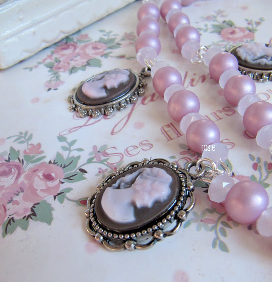 Romantic Victorian Style Pink Necklace, Cameo, Romantic Jewelry, Vintage Style