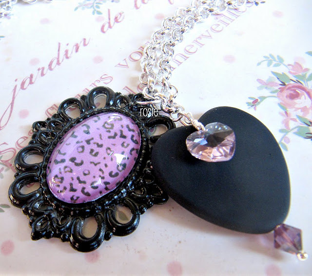 Cute Purple Charm Necklace. Romantic Jewelry