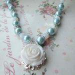 Blue Necklace And Matching Blue Earrings. Romantic..