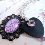 Cute Purple Charm Necklace. Romantic Jewelry