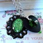 Romantic Green Charm Necklace. Romantic Jewelry